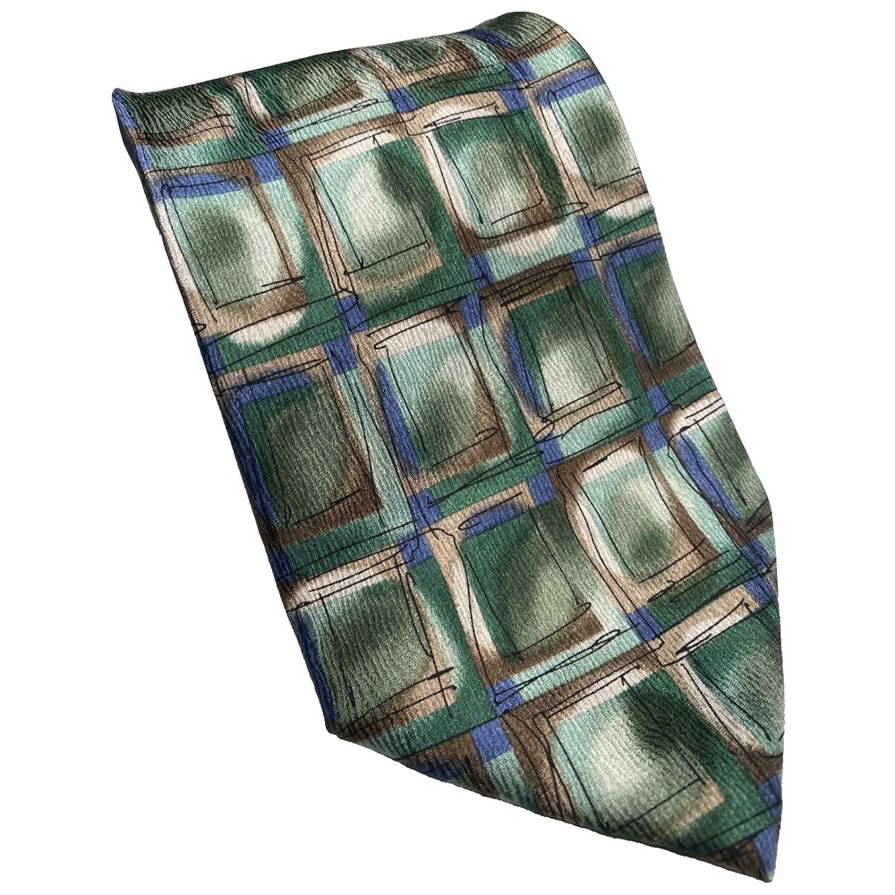 Jerry Garcia necktie‎ Men's 100% Silk Blue green Abstract designer 62"x4" long
